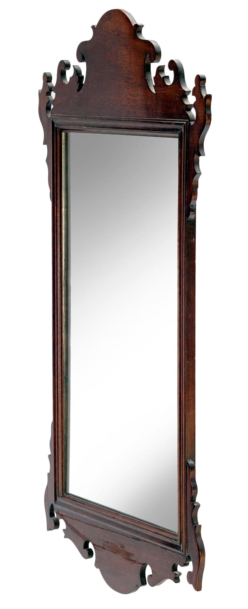 Antique Chippendale Style Mahogany Wall Mirror 3
