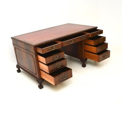 Antique Chippendale Style Pedestal Desk