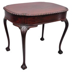 Antique Chippendale Style Rope Carved Mahogany Ball and Claw Parlor Side Table