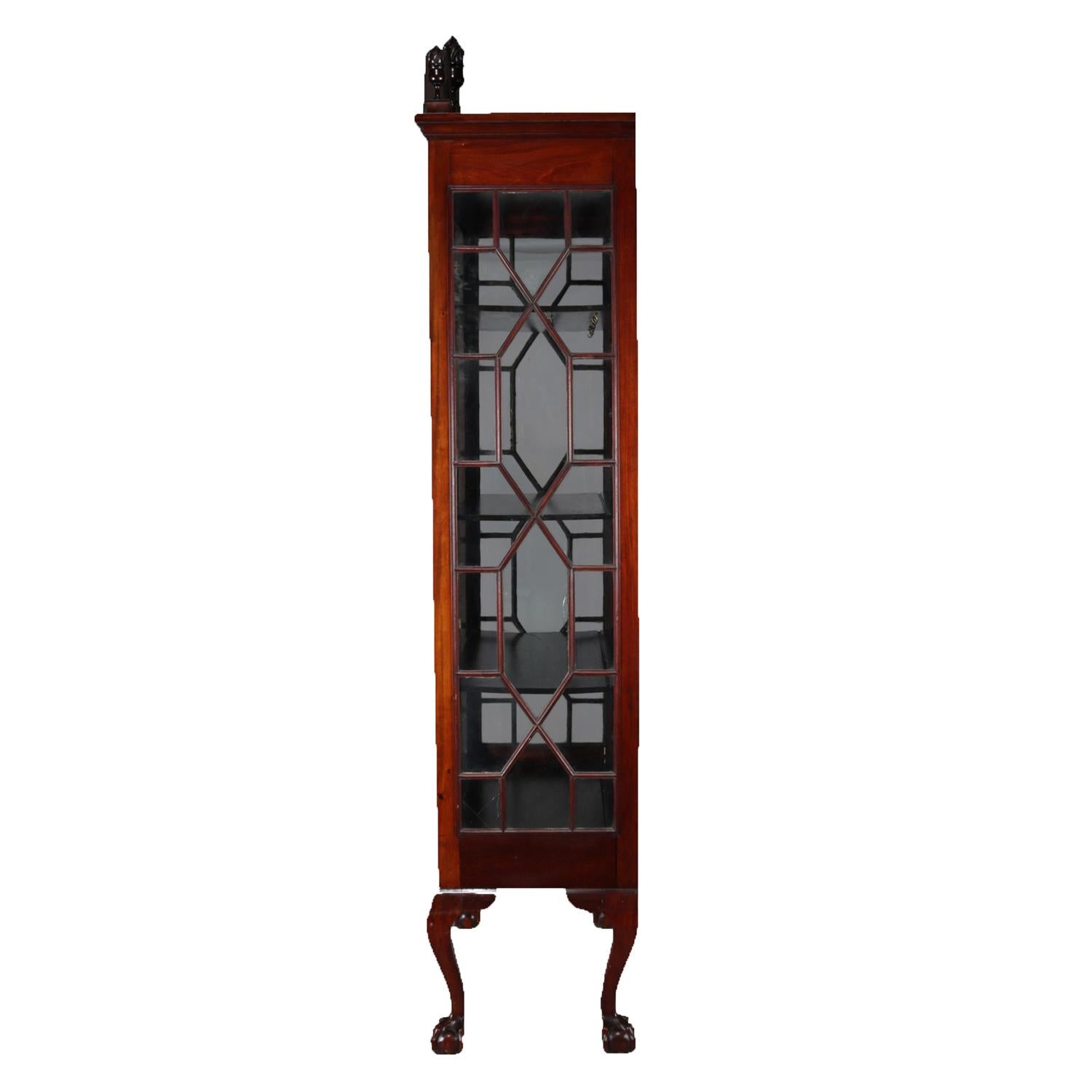 Antike Chippendale Stil Satinwood Intarsien Mahagoni China Display Cabinet 1