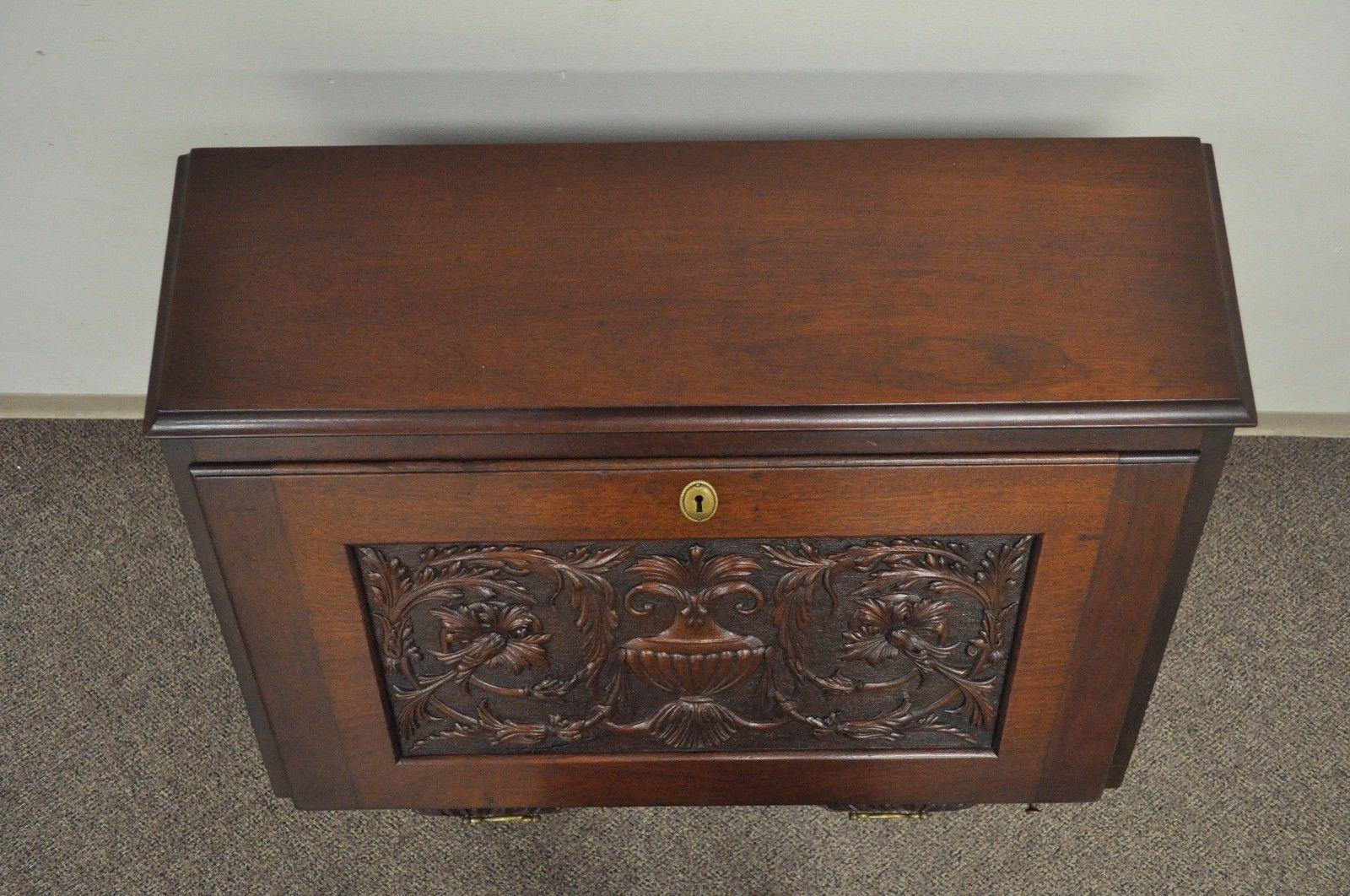 Antique Chippendale Style Shell Carved Mahogany Ball and Claw Drop Front Desk 5