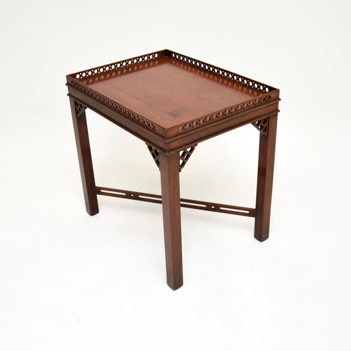 British Antique Chippendale Style Side Table