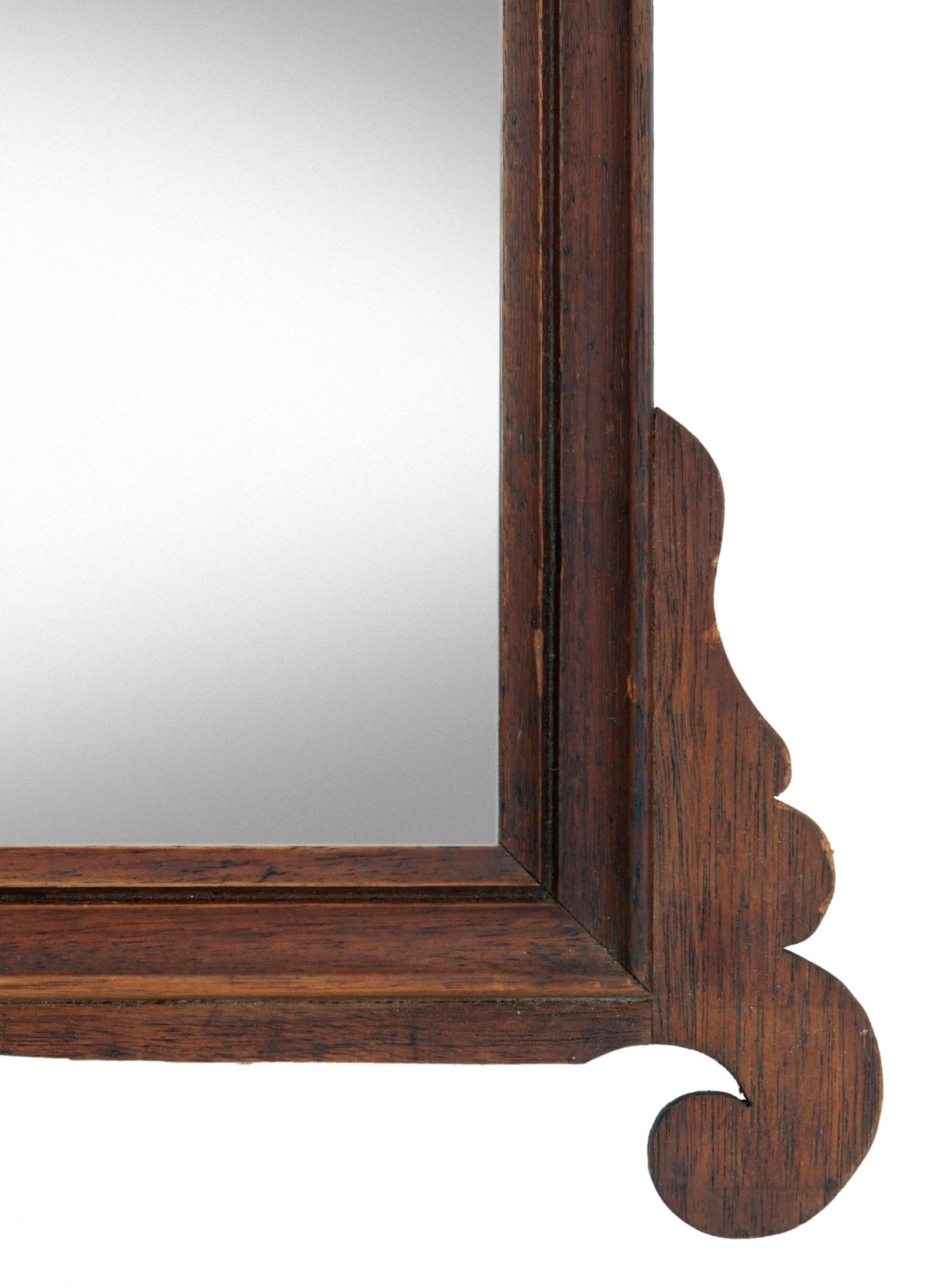 Antique Chippendale Style Small Mahogany Accent Mirror In Good Condition In Malibu, CA