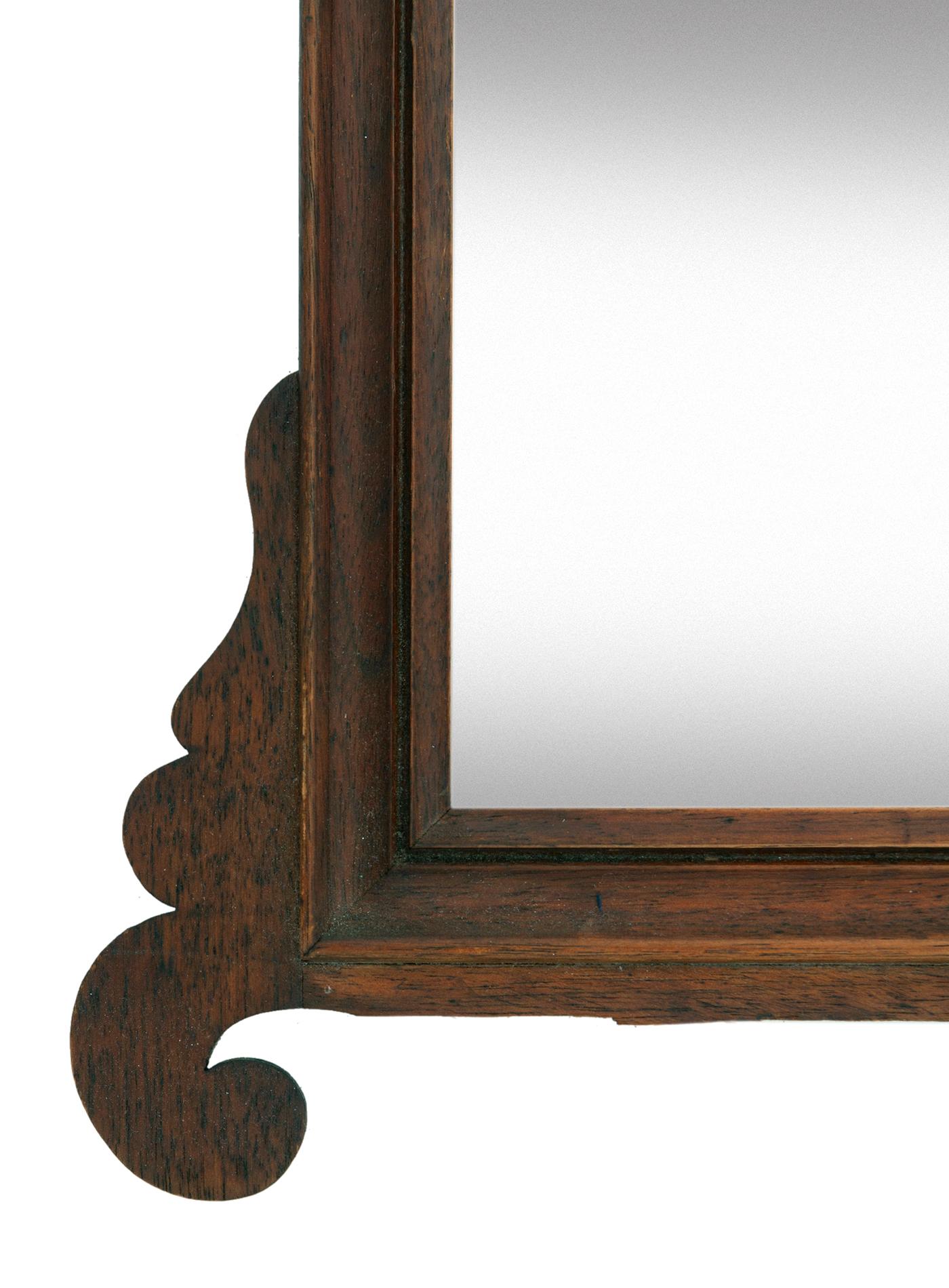20th Century Antique Chippendale Style Small Mahogany Accent Mirror