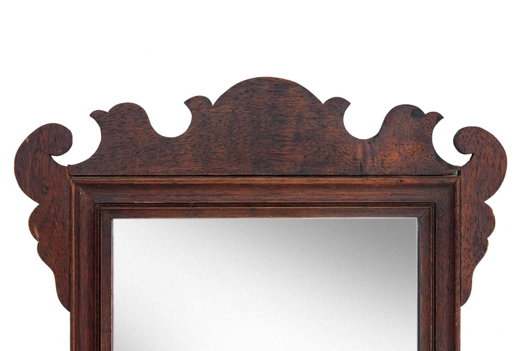 Antique Chippendale Style Small Mahogany Accent Mirror 1