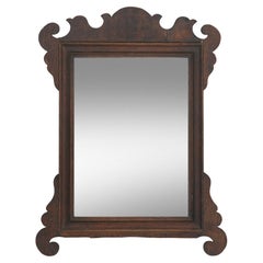 Antique Chippendale Style Small Mahogany Accent Mirror