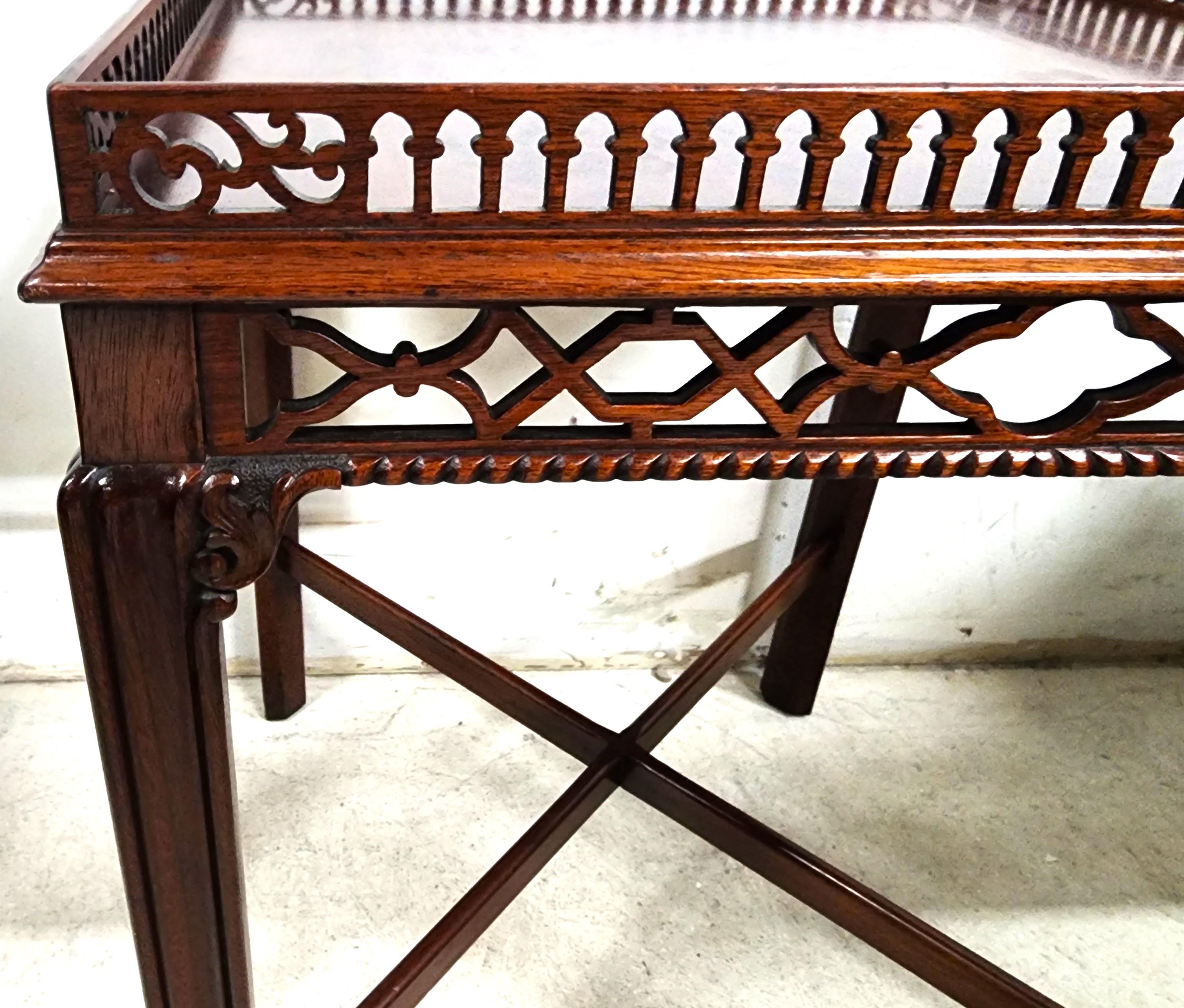 Antique Chippendale Table George II Style In Good Condition For Sale In Lake Worth, FL