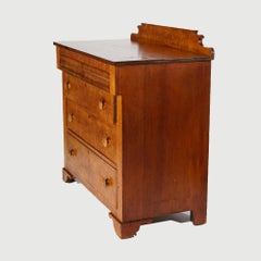 Antique Chippendale Tiger Maple Five Drawer Chest, Circa 1860