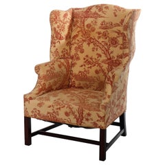 Antique Chippendale Walnut Wingback Fireside Armchair circa 1780