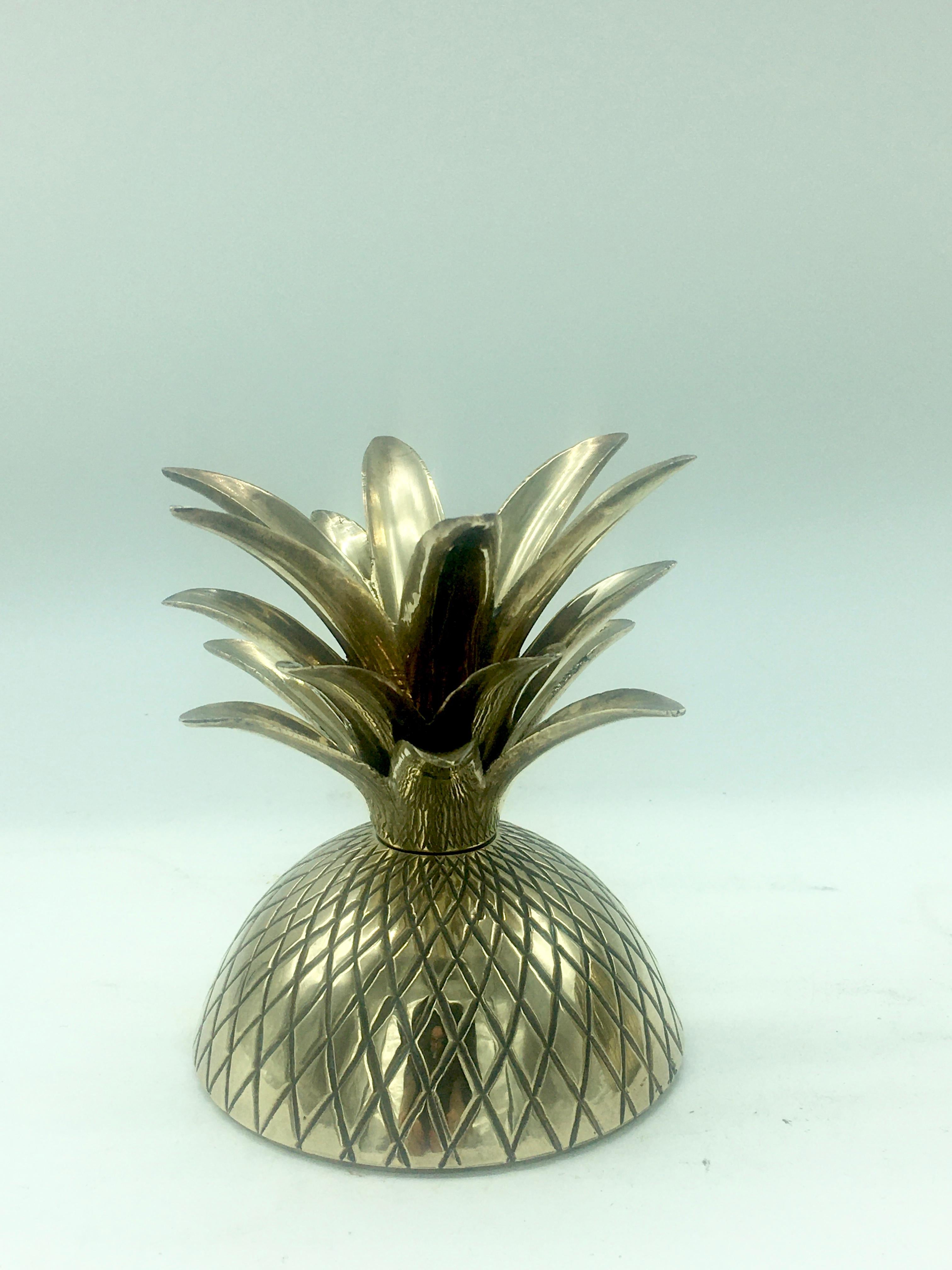 Italian Antique Chiseled Brass and Gilt Pineapple Box Caddy, 1970
