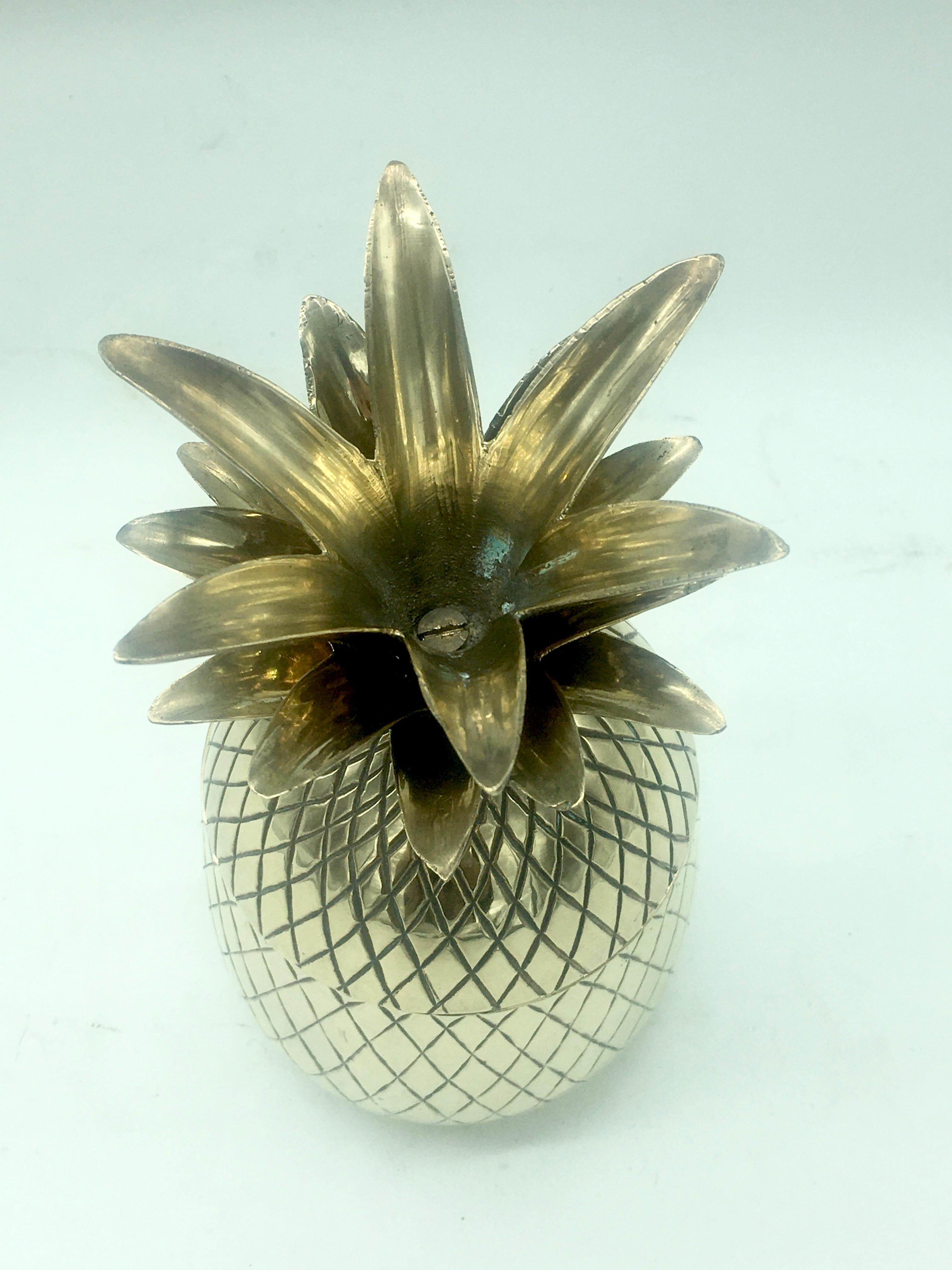 Antique Chiseled Brass and Gilt Pineapple Box Caddy, 1970 1