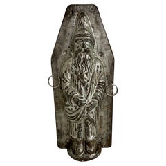Antique Chocolate Mold, Santa Claus Belsnickle, Metal, 1890s, France