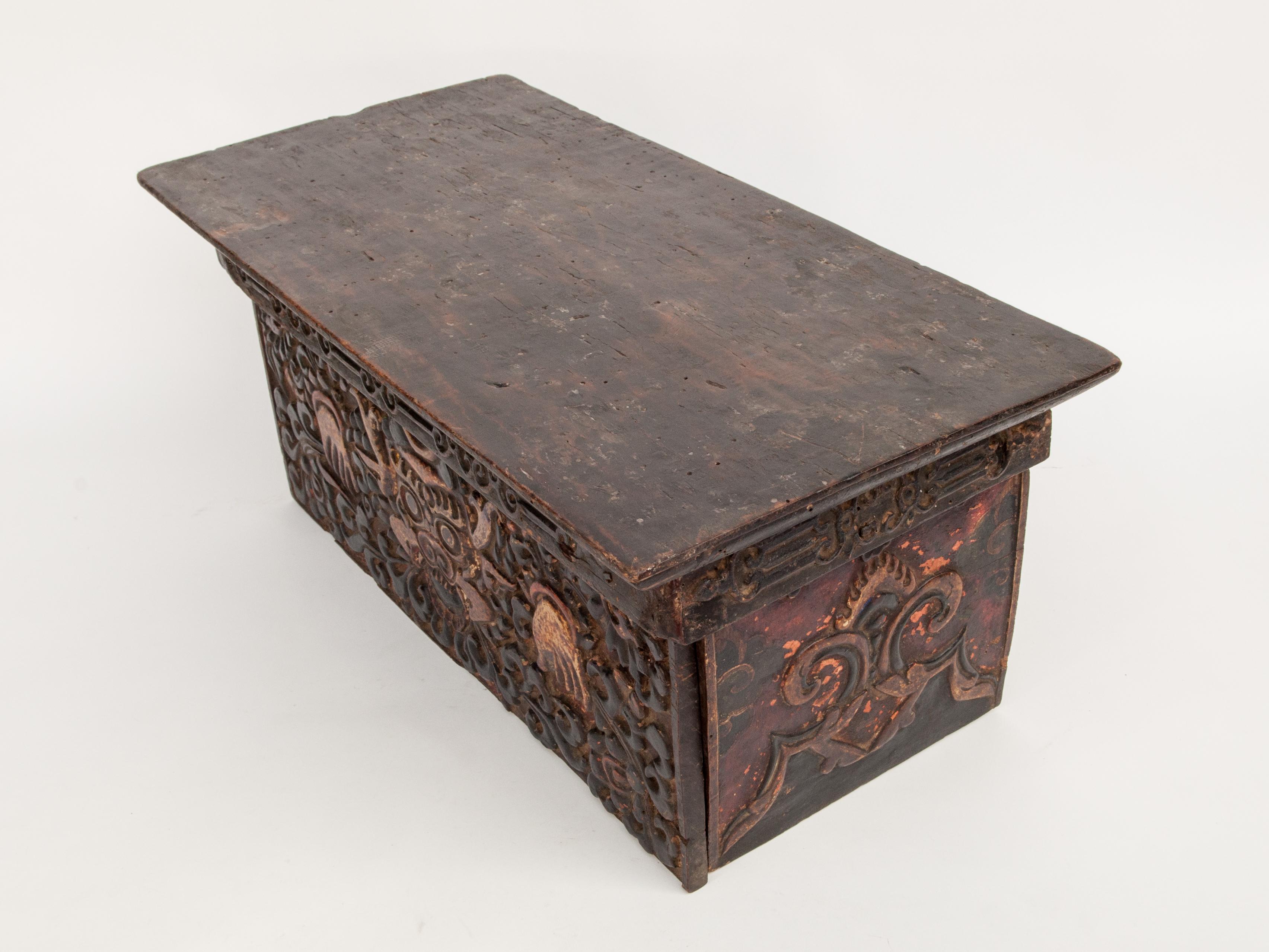 Tibetan Antique Choktse, Tea or Writing Table from Tibet, 19th Century or Earlier