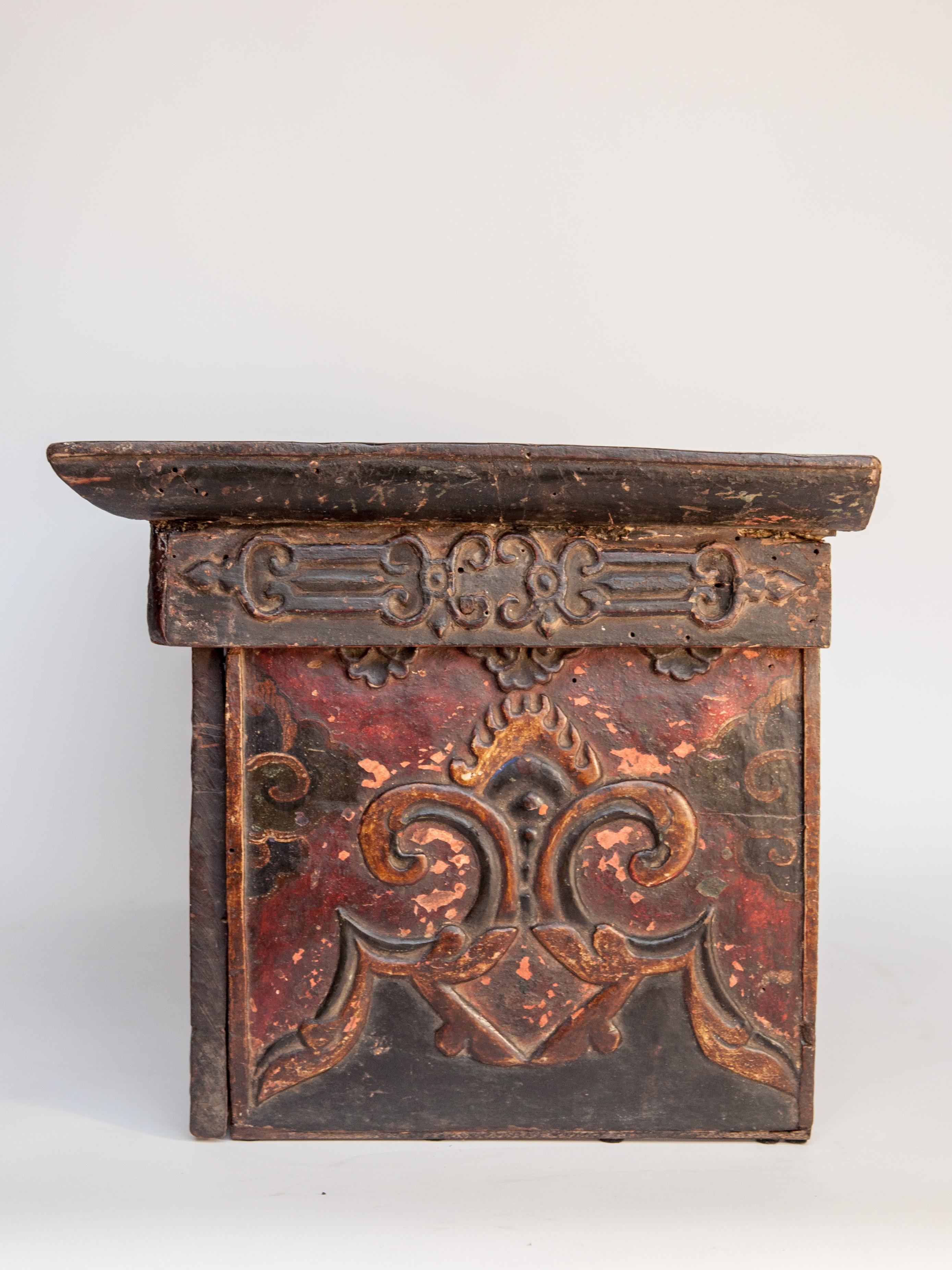 Tibetan Antique Choktse, Tea or Writing Table from Tibet, 19th Century or Earlier