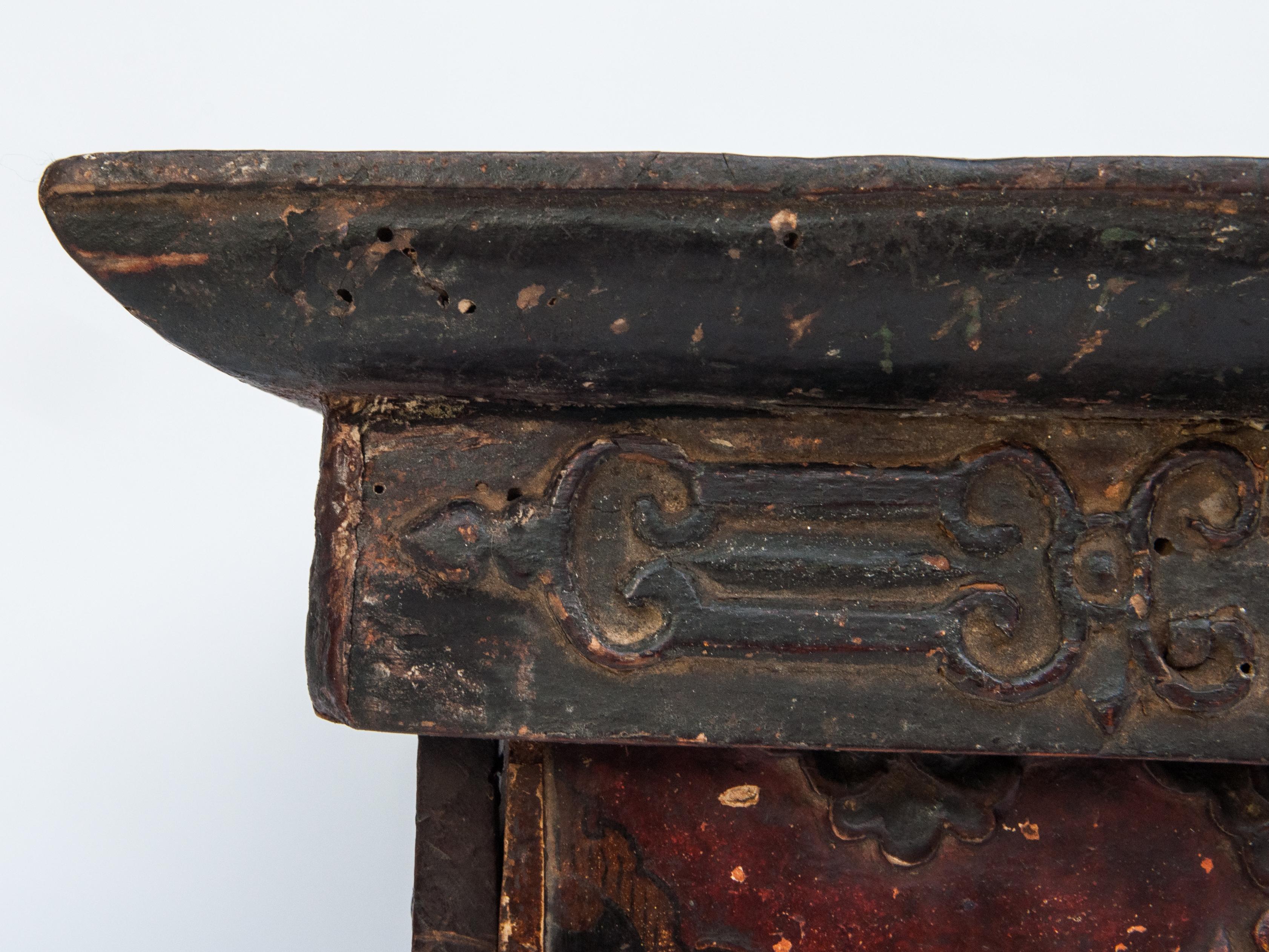 Hand-Crafted Antique Choktse, Tea or Writing Table from Tibet, 19th Century or Earlier