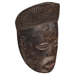 Antica maschera Chokwe, Africa centrale, legno duro intagliato, tribale, vittoriana, C.C.