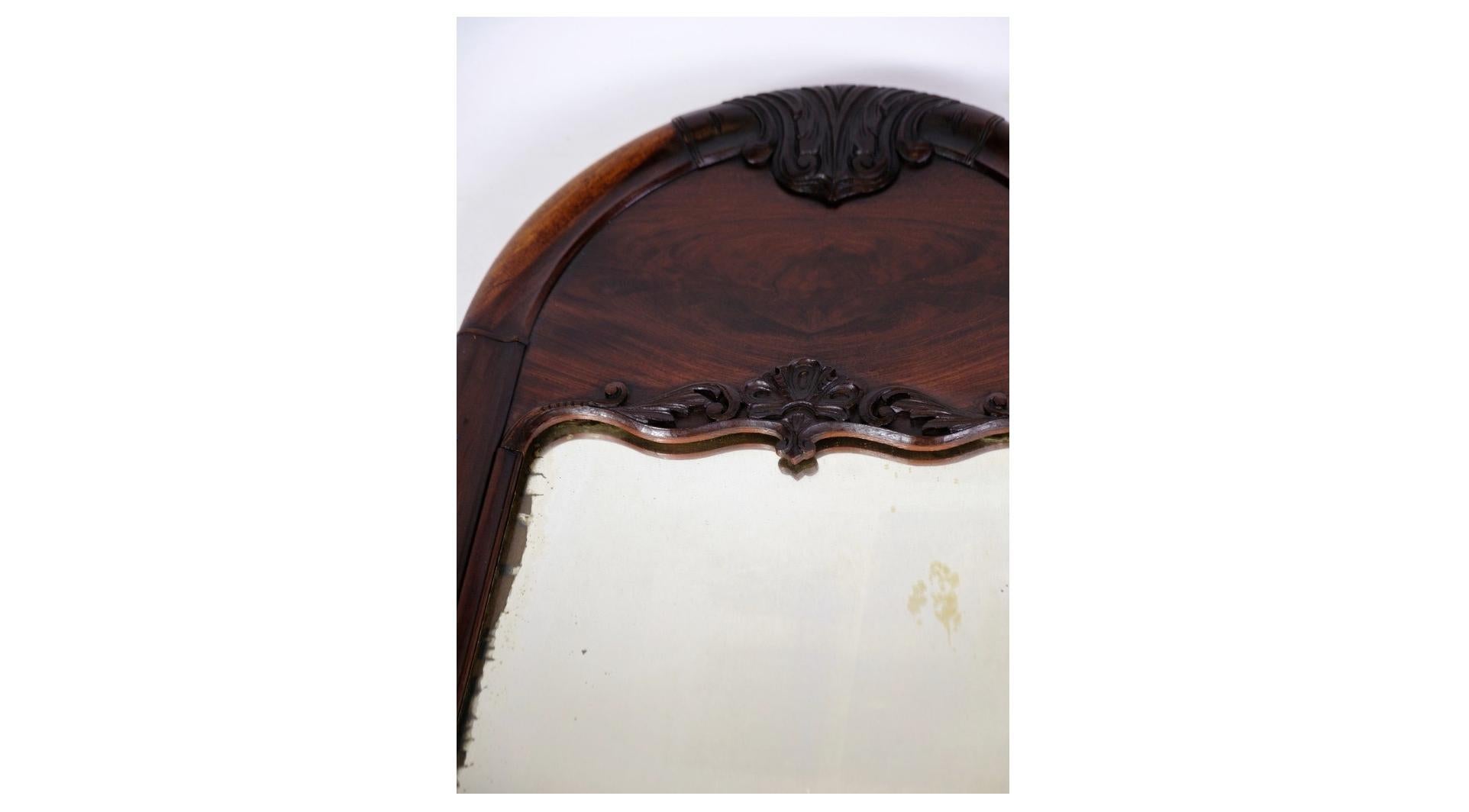 Antique Christian VIII Mirror Made In Mahogany From 1860s In Good Condition For Sale In Lejre, DK