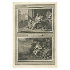 Antique Christian Wall Art – Evangelists Luke and John, Mortier ca.1700
