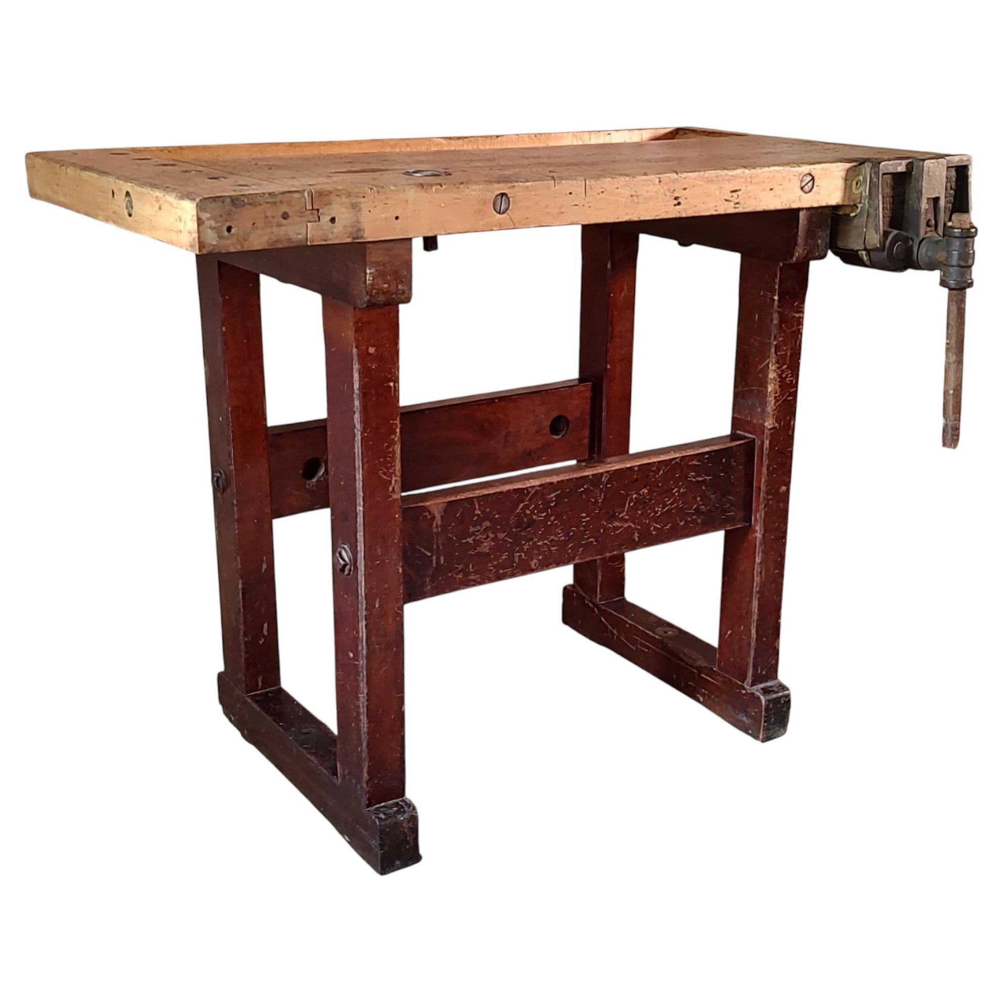 Antique Christiansen Workbench with Abernathy Vise For Sale at 1stDibs