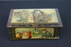 Antique Christmas Tin with Santa Claus
