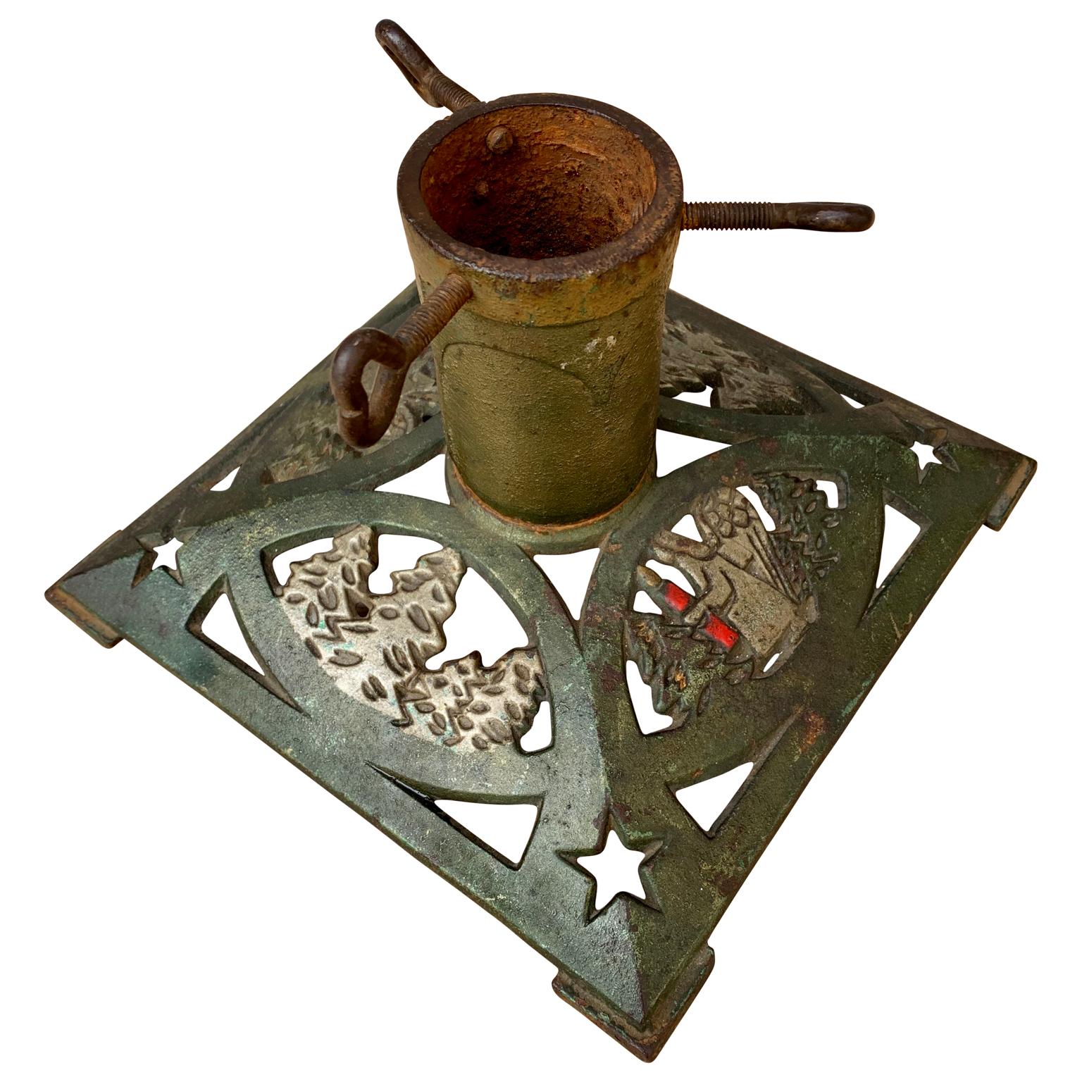 vintage cast iron christmas tree stand