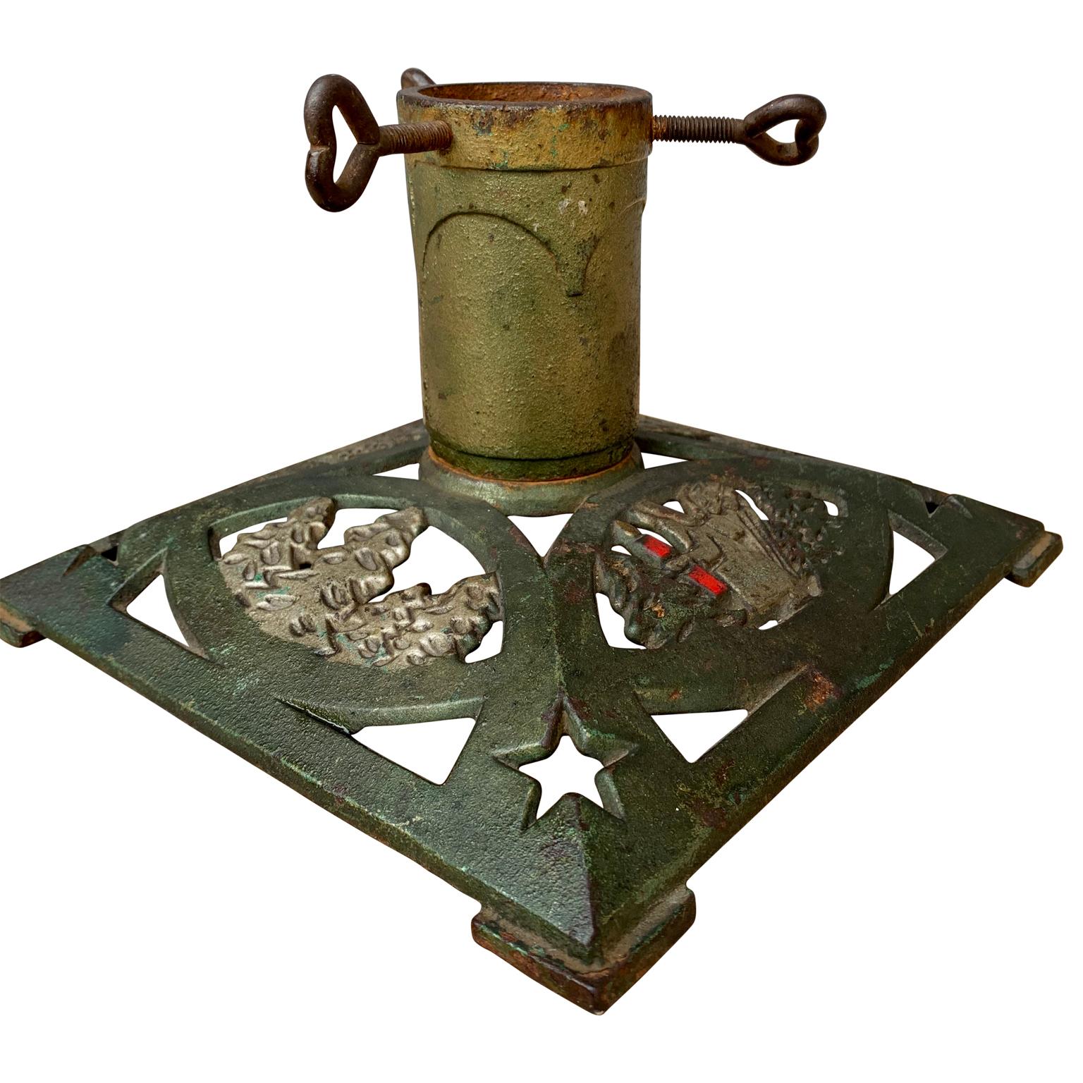 antique christmas tree stand cast iron