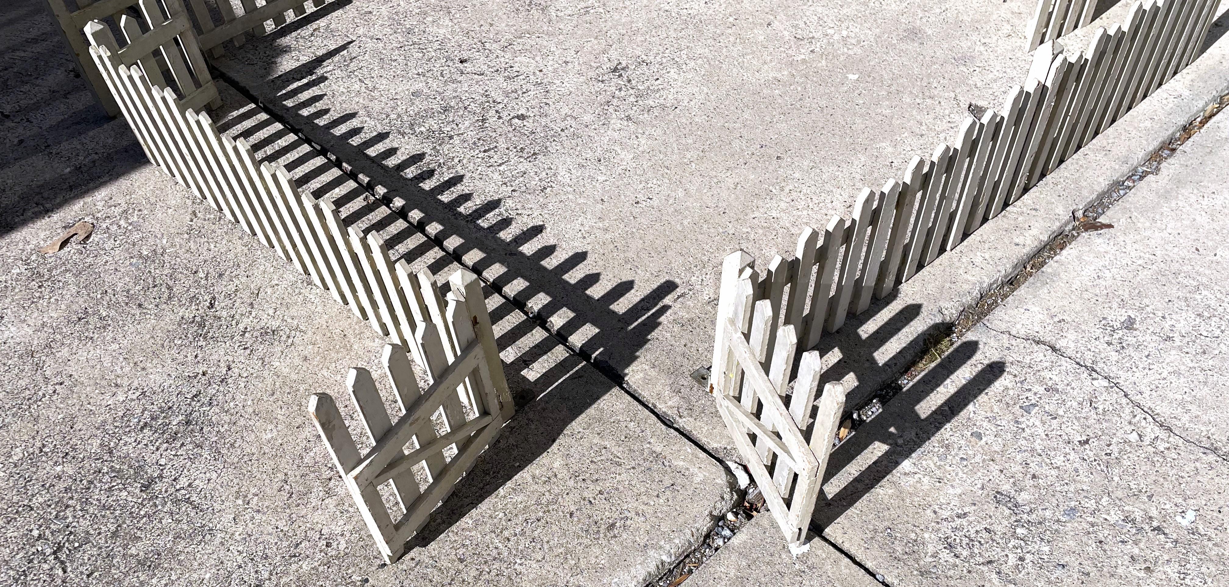 Antique Christmas Tree Village Train Surround Painted Wooden Fence Gate For Sale 6