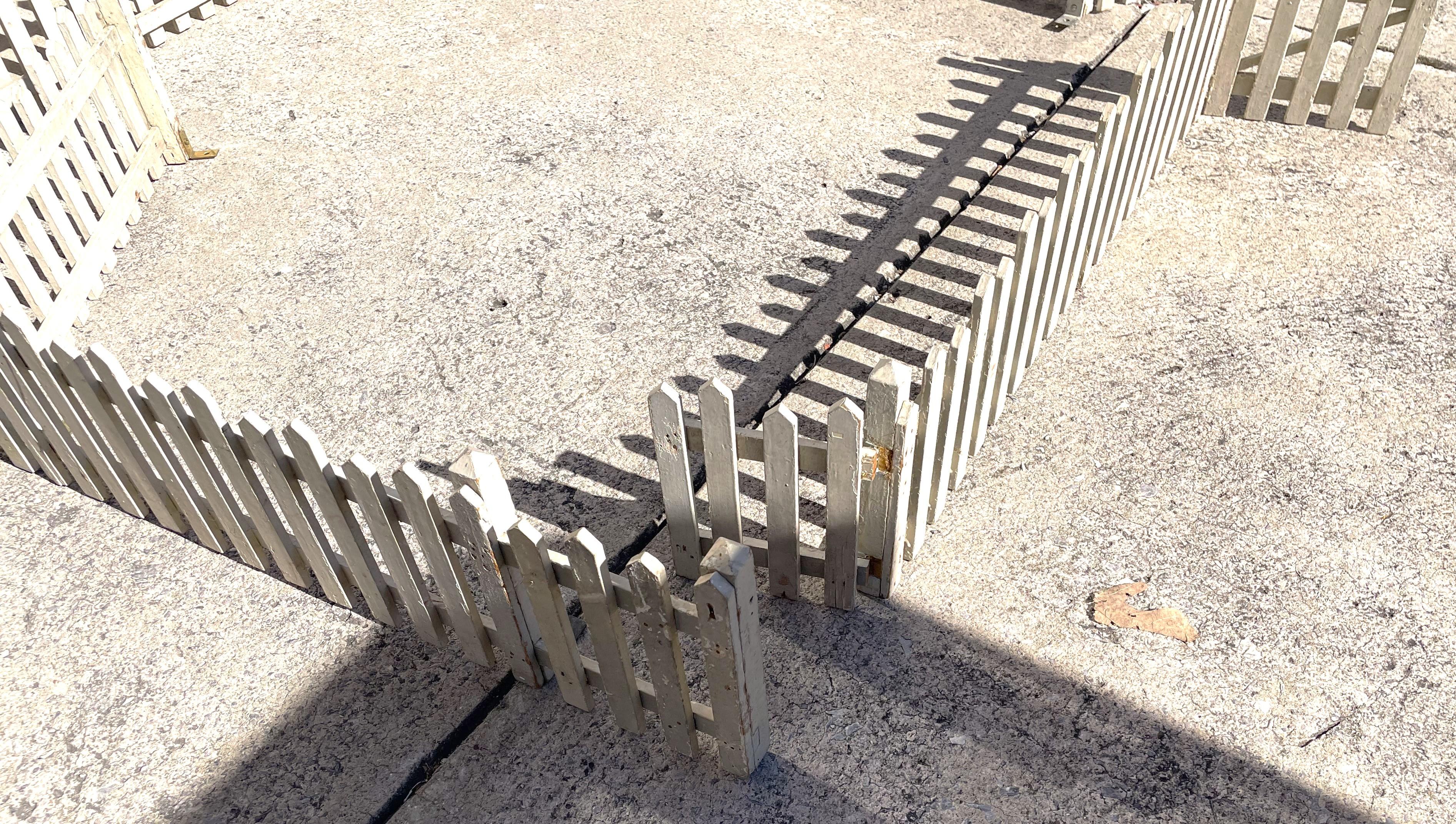 Antique Christmas Tree Village Train Surround Painted Wooden Fence Gate For Sale 7