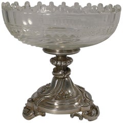 Antique Christofle et Cie Silvered Bronze and Crystal Centrepiece, circa 1900