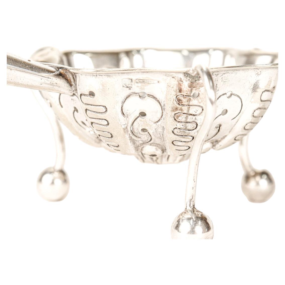 Antique Christofle French Silver Plated Tea Strainer For Sale 9