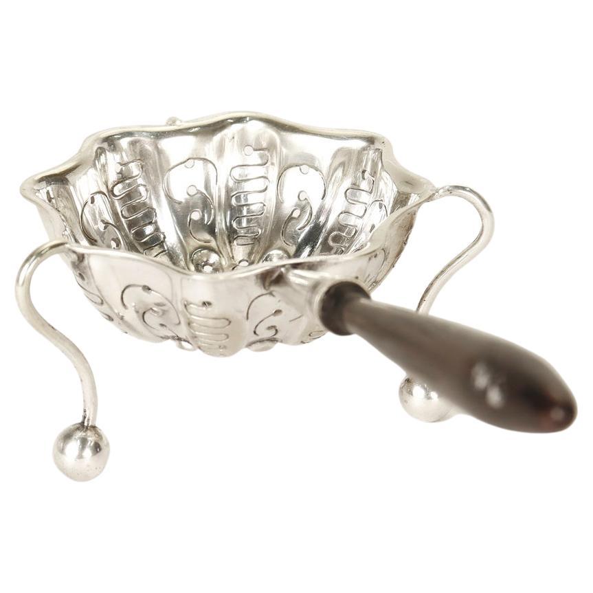 Edwardian Antique Christofle French Silver Plated Tea Strainer For Sale