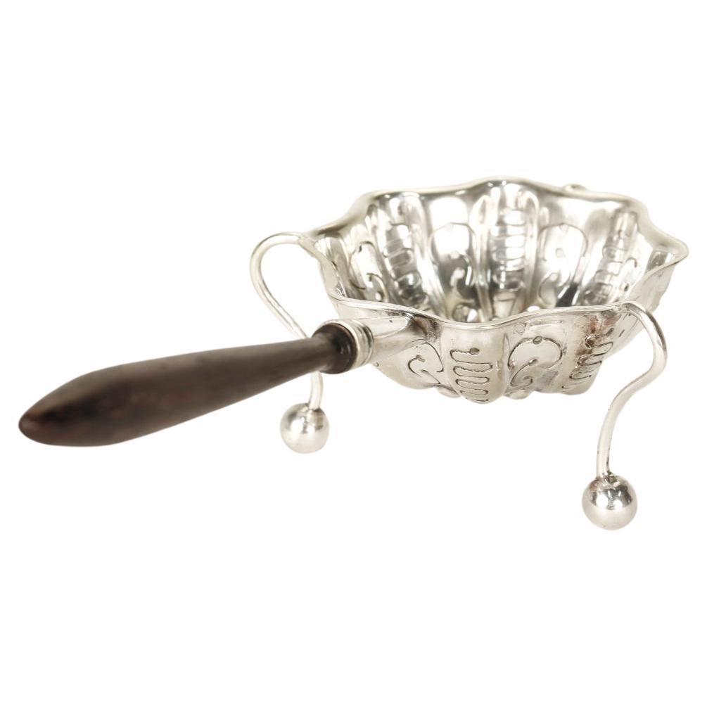 Women's or Men's Antique Christofle French Silver Plated Tea Strainer For Sale