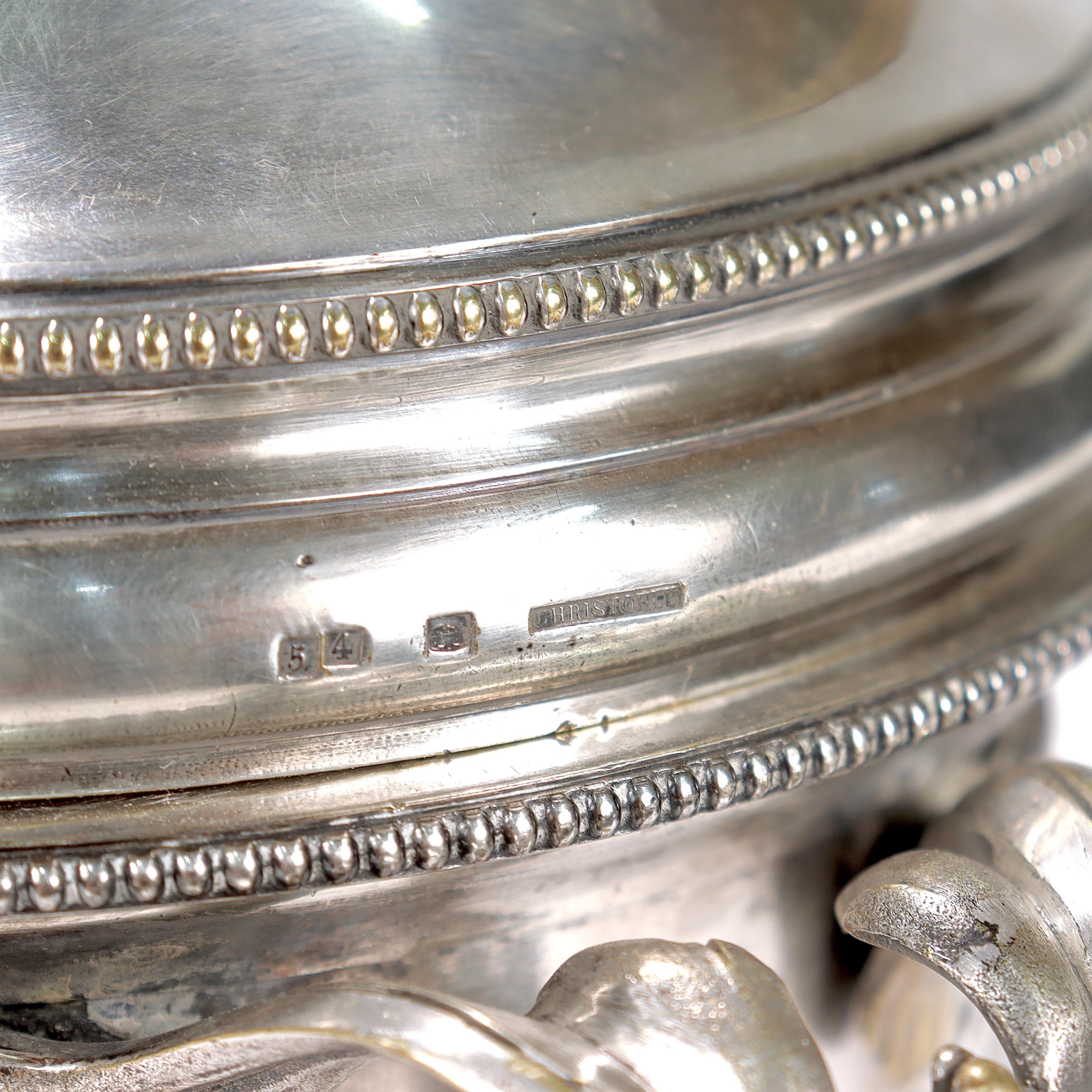 Soupière / soupière antique Christofle en métal argenté avec dôme recouvert en vente 5