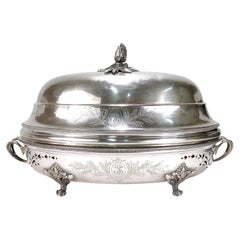Antique Christofle Silver Plated Food Warmer / Tureen & Covered Dome