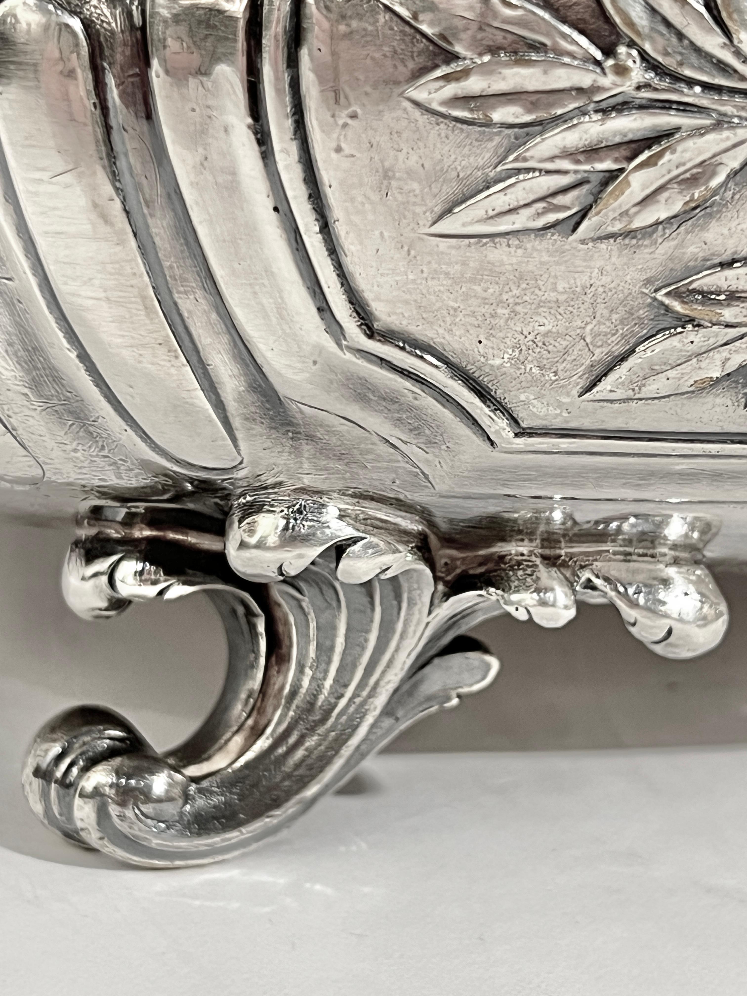 20th Century Antique Christofle Silvered Bronze Jardiniere Centerpiece For Sale