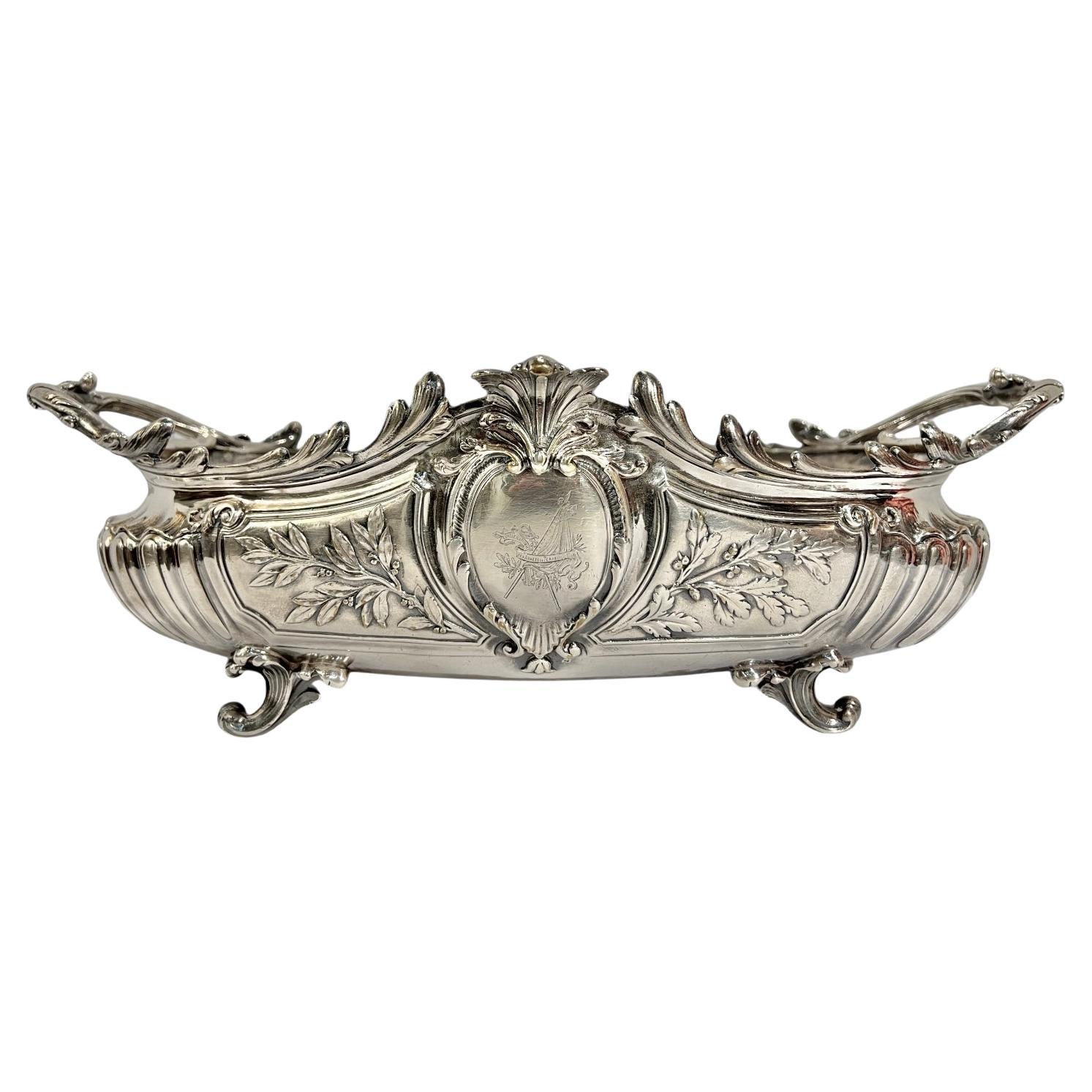 Antique Christofle Silvered Bronze Jardiniere Centerpiece For Sale