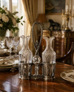 Antique Christofle Silverplate Oil & Vinegar Set, France, c. 1900