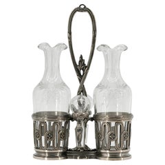 Antique Christofle Silverplate Oil & Vinegar Set, France, c. 1900