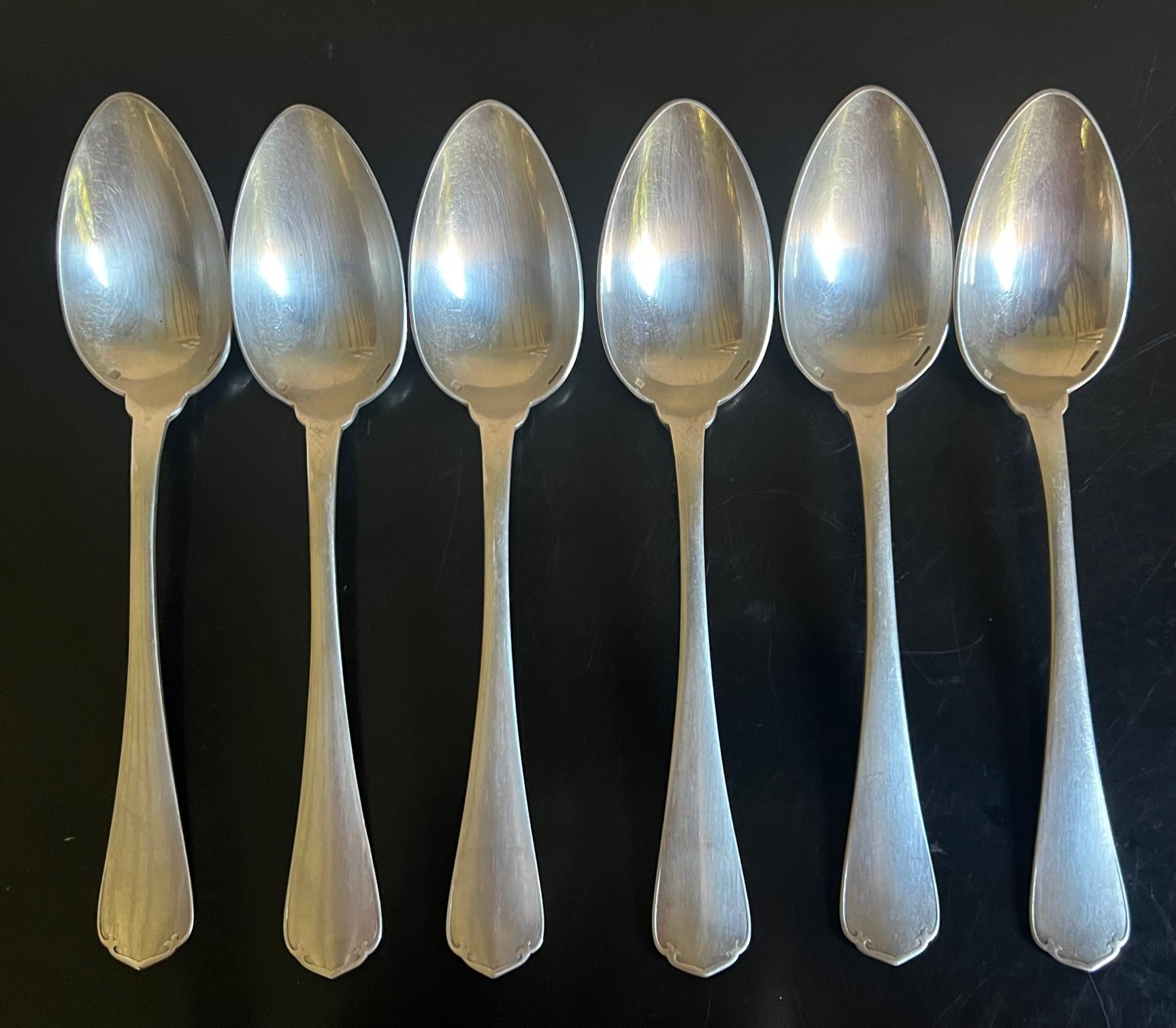French Antique Christofle Spoons Forks & Cake / Pie Server in Japonais Pattern-13 Piece