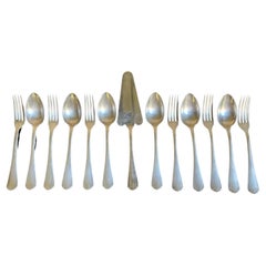 Used Christofle Spoons Forks & Cake / Pie Server in Japonais Pattern-13 Piece