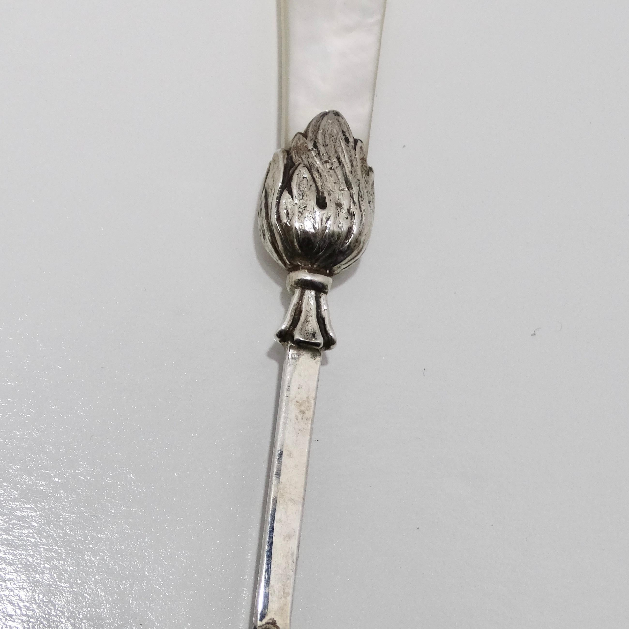 Women's or Men's Antique Christoph Widmann 925 Silver Shell Spoon For Sale
