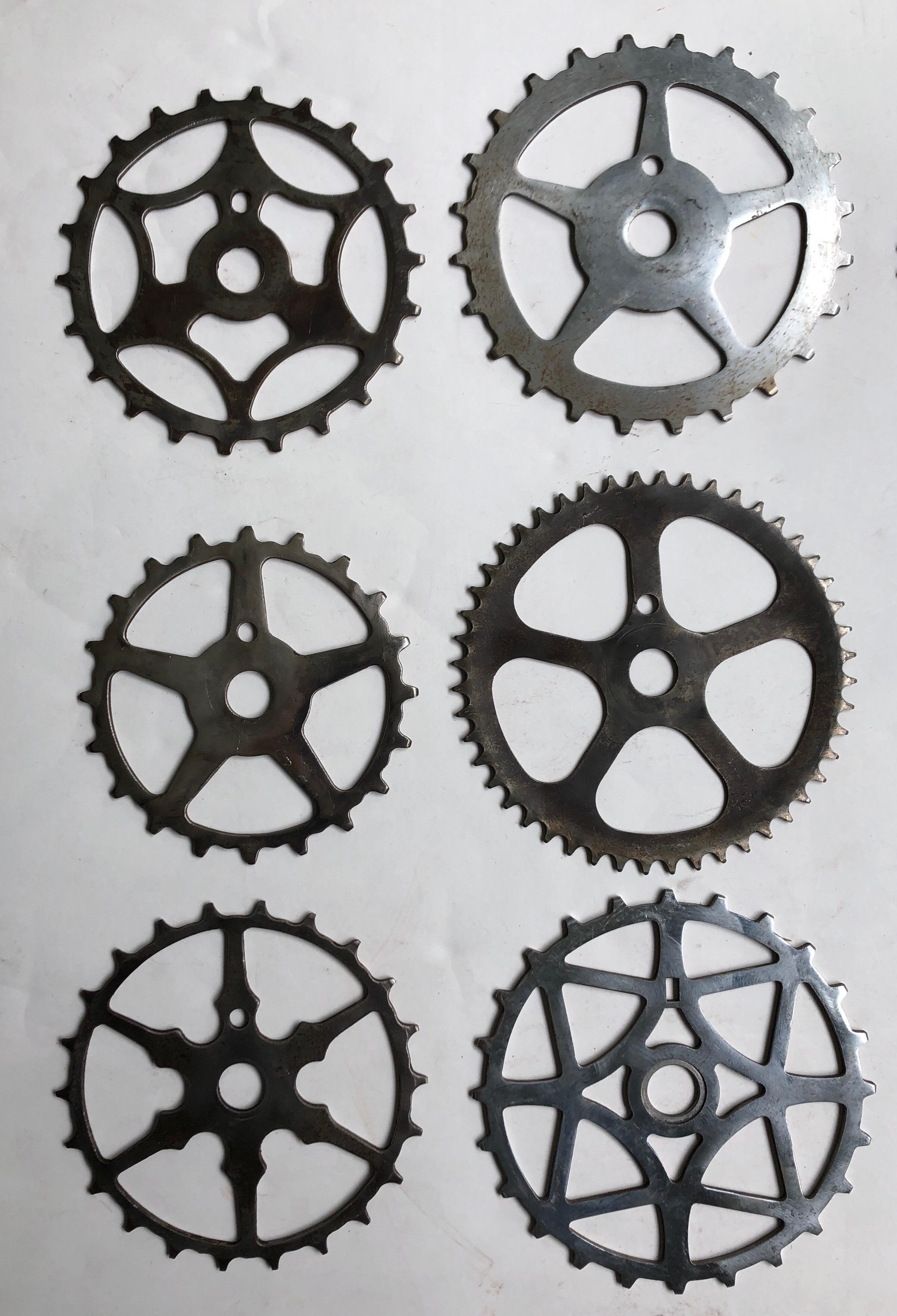 20th Century Antique Chrome-Plated Steel Bicycle Sprocket Display, Mid-Century Modern