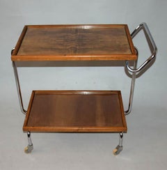 Tavolo da portata antico cromato, Thonet, Jindřich Halabala