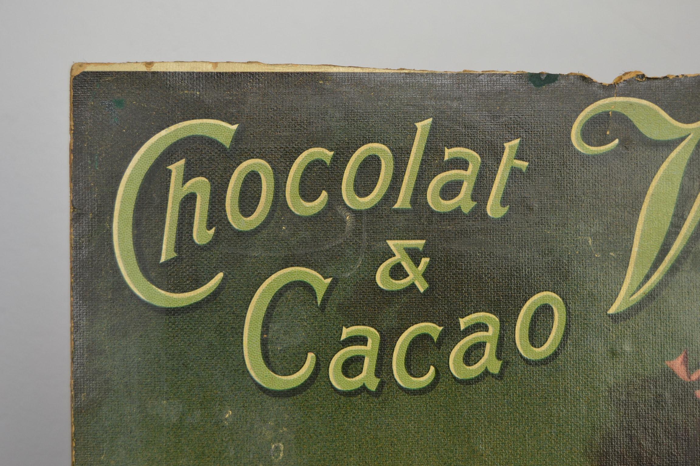 Antique Chromo Advertising Sign for Victoria Chocolate and Cacao, Belgium 3