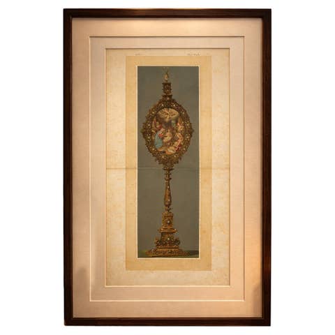 Antique Chromolithograph Monstrance Reiche Kapelle Munich Sacred Object, 1874