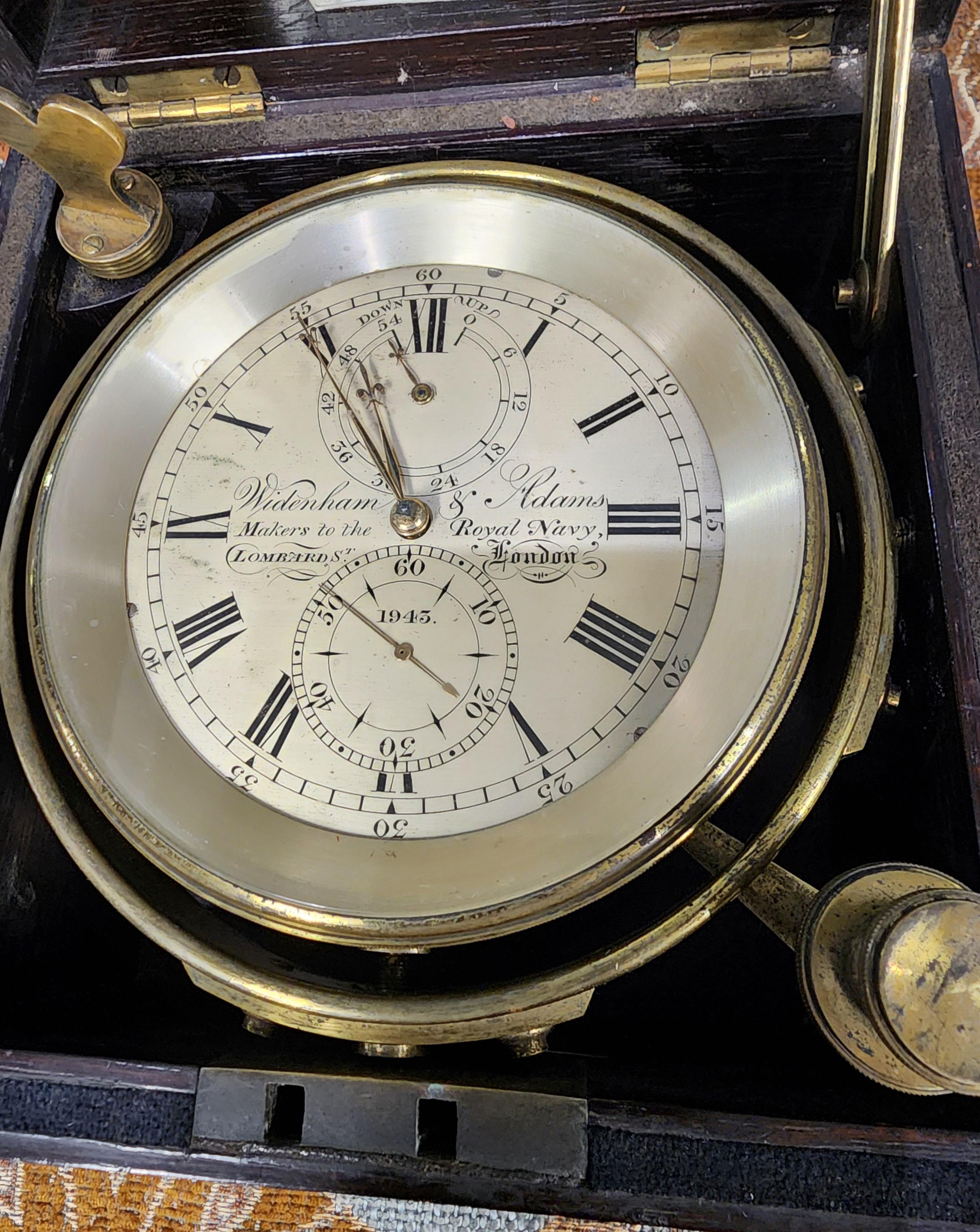 Late 19th Century Antique Chronometer Clock J. Sewill Liverpool Marine Royal Navy Box For Sale