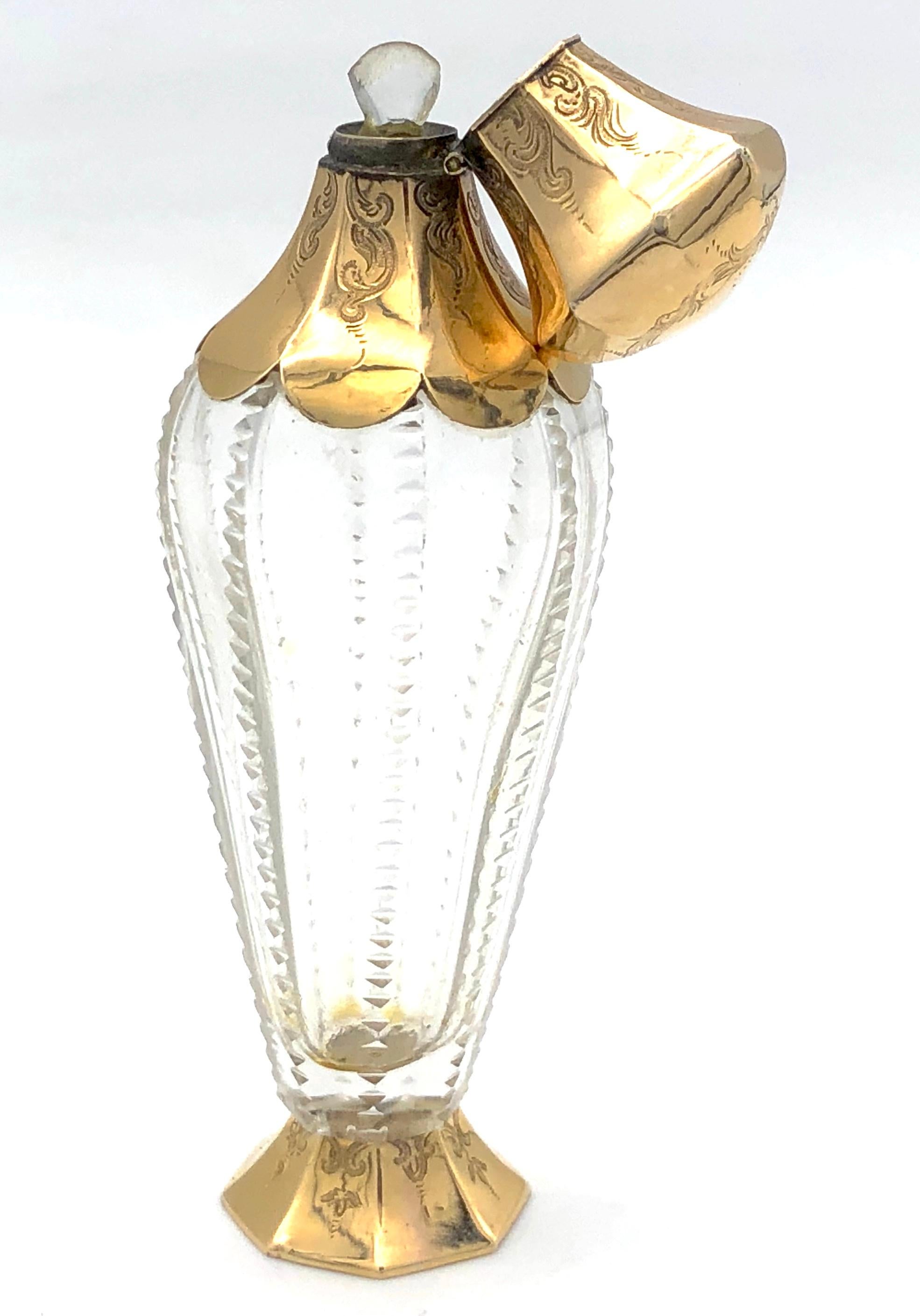 vintage gold perfume bottle
