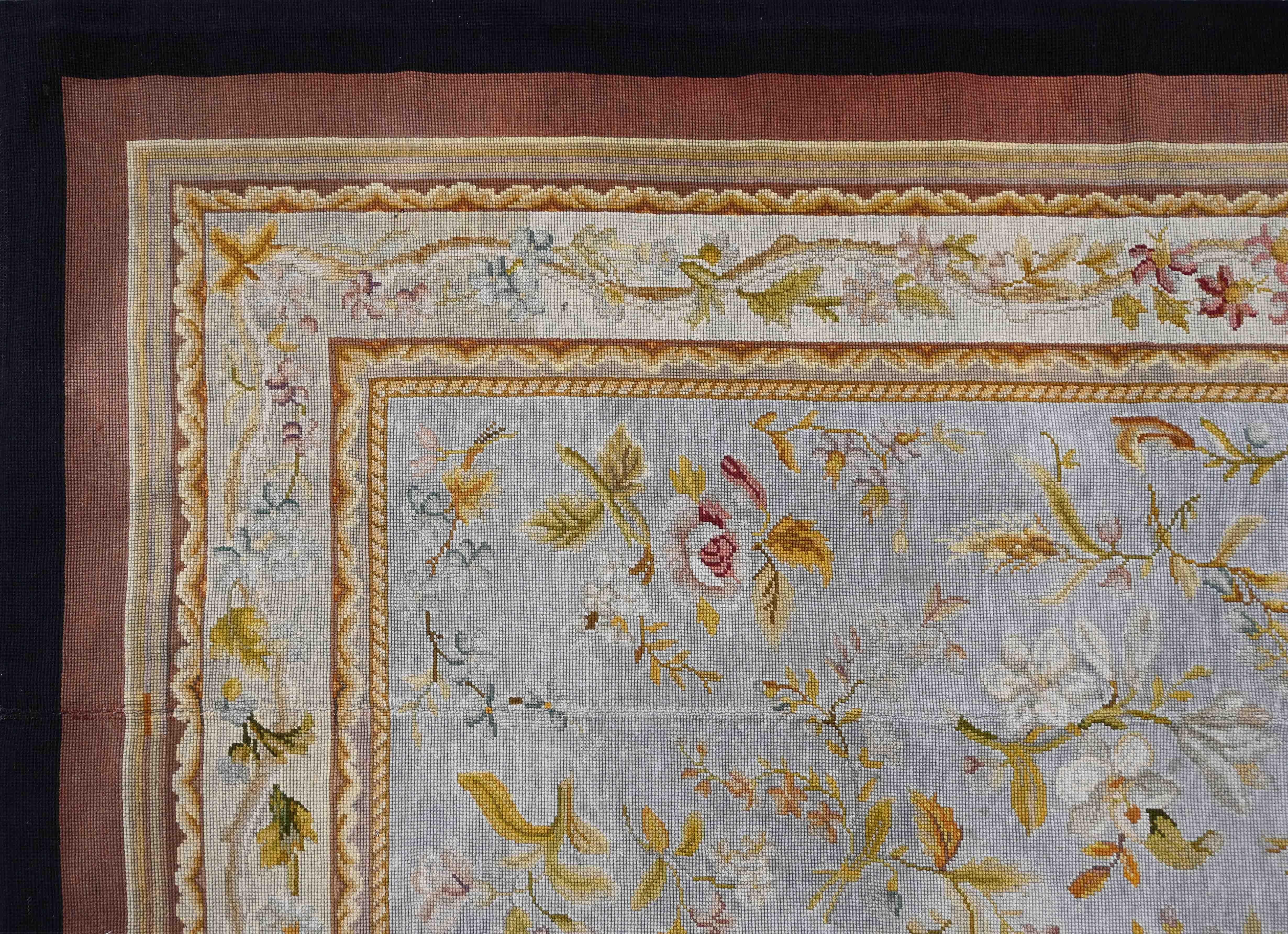 Period: 19th Century
Style: Napoleon III
Condition: Excellent
Material: Wool
Length: 250 cm
Width: 190 cm

This magnificent rug has undergone a deep cleaning, been hand-lined with 100% linen fabric, and carefully inspected by our experts in our