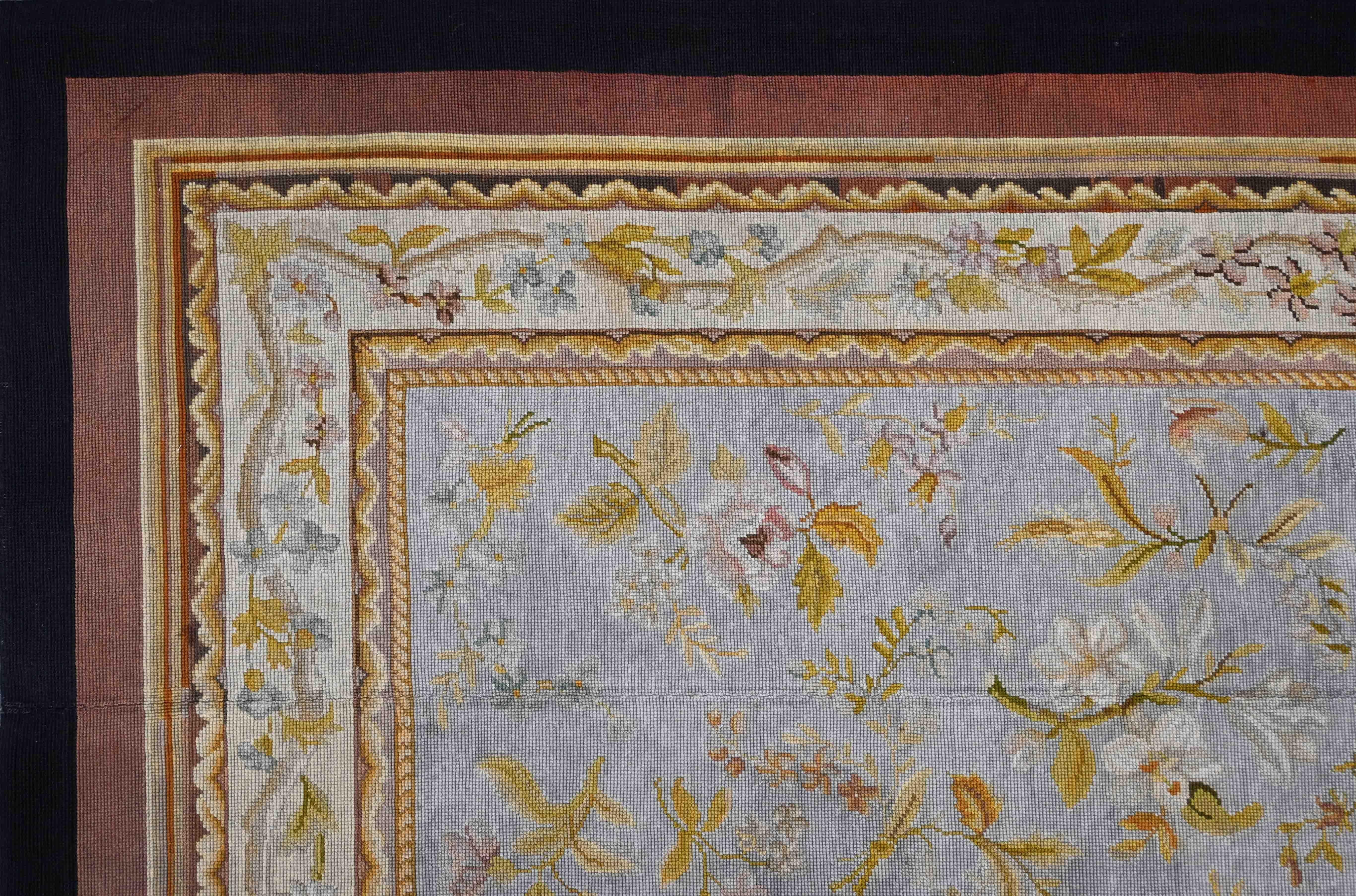 French Antique Church Altar Rug Petit Point, France, 19th Century – 250x190 – N° 1552 For Sale