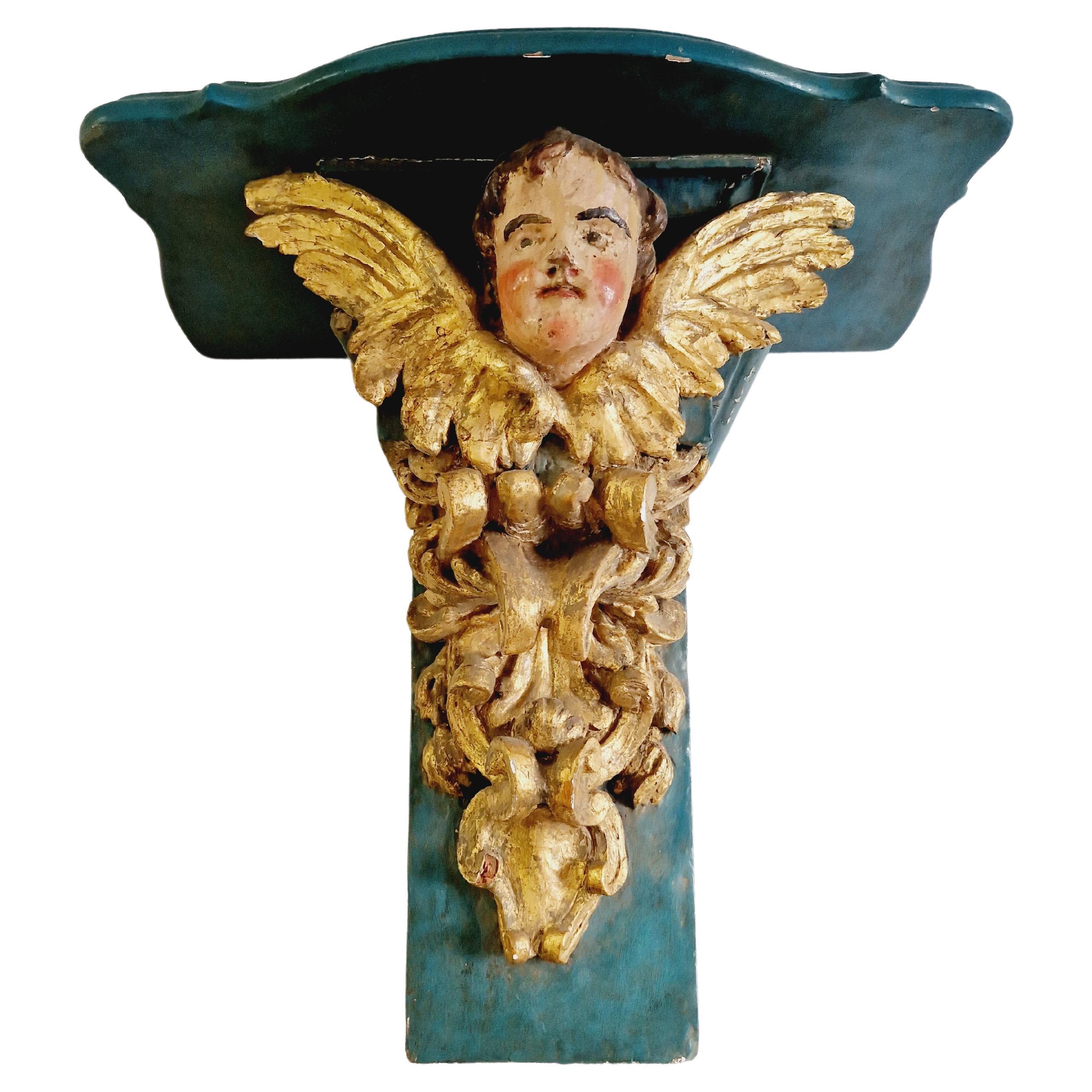 Antique Church Console French Decorative Cherub For Sale